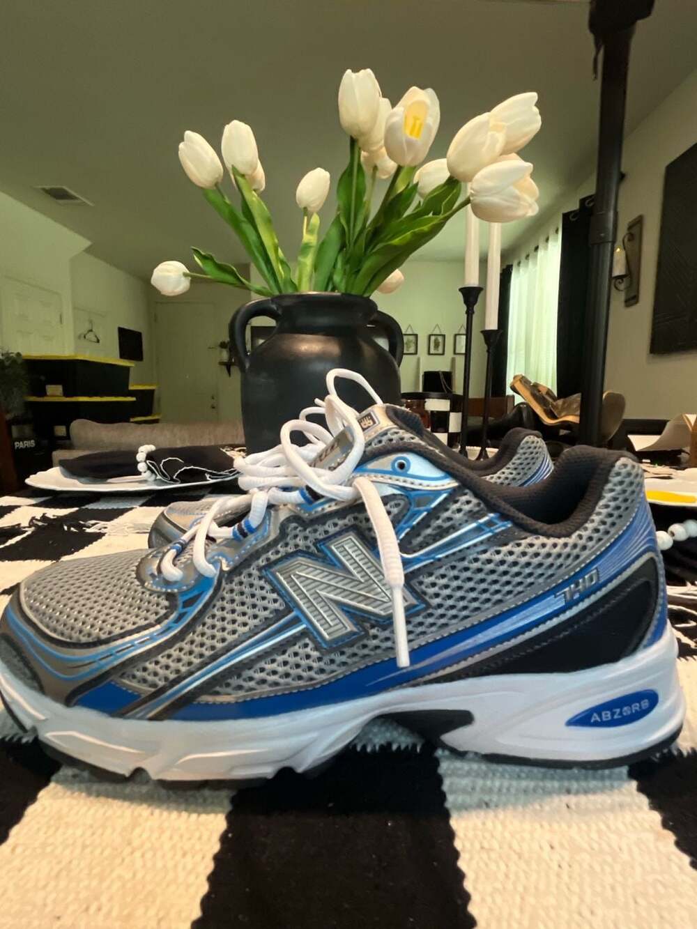 New Balance 740v2 Slate Grey Blue Agate Mesh Running Sneakers